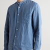 Premium Pat Grandad-Collar Linen Shirt - FR Premium Pat Grandad-Collar Linen Shirt - FR