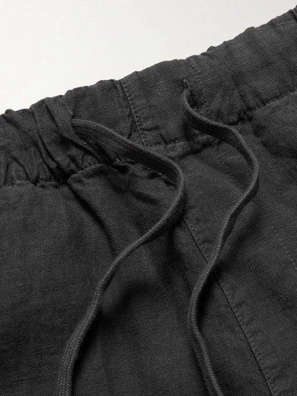 Joggy Straight-Leg Linen Drawstring Trousers - E1