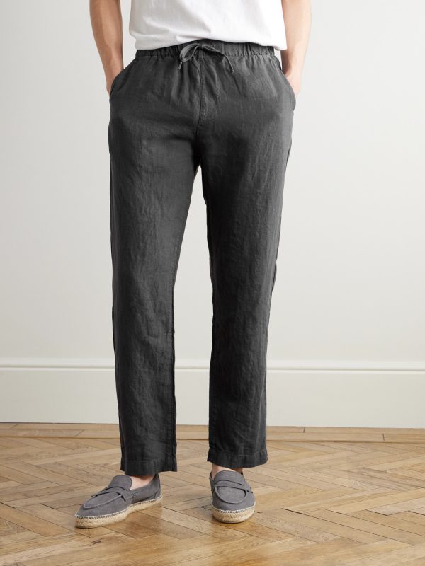 Joggy Straight-Leg Linen Drawstring Trousers - FR