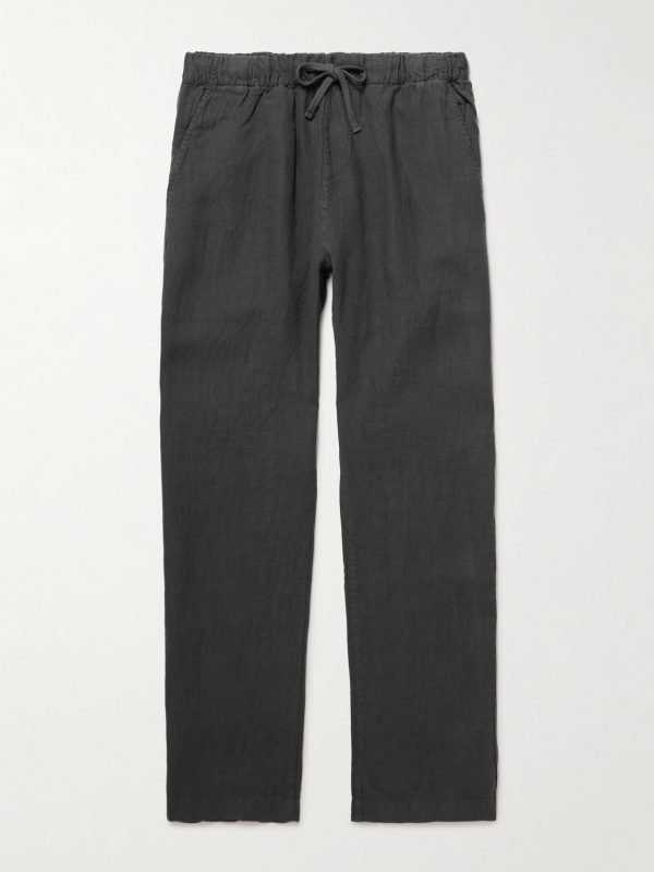 Joggy Straight-Leg Linen Drawstring Trousers