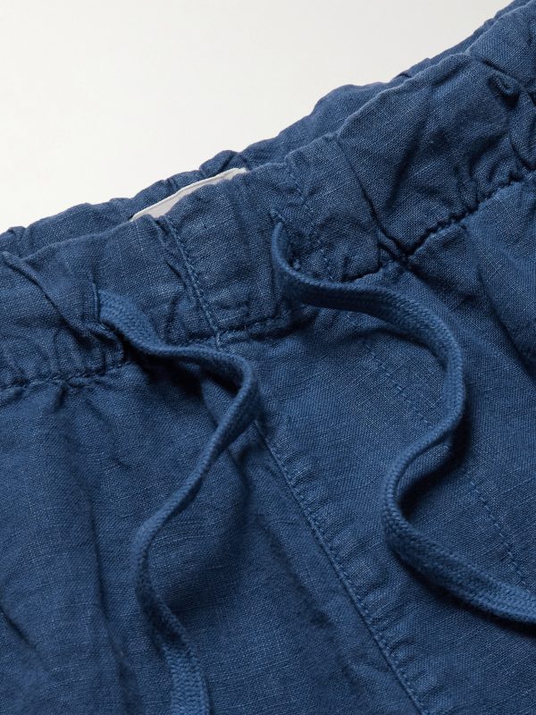 Joggy Straight-Leg Linen Drawstring Trousers - E1 Joggy Straight-Leg Linen Drawstring Trousers - E1