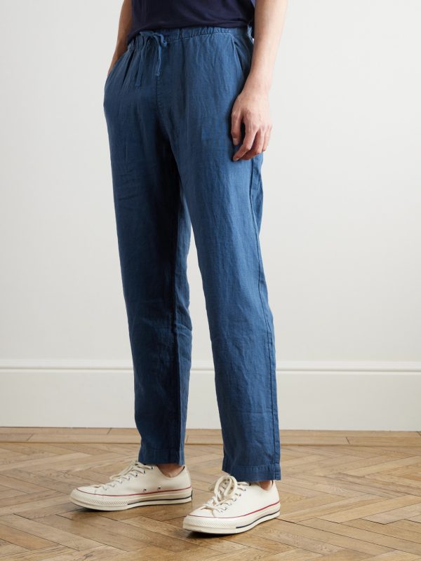 Joggy Straight-Leg Linen Drawstring Trousers - FR Joggy Straight-Leg Linen Drawstring Trousers - FR