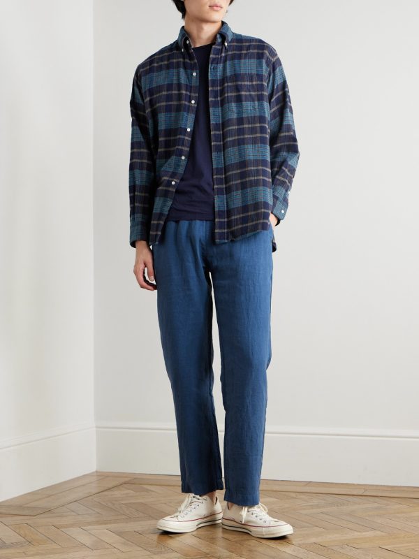 Joggy Straight-Leg Linen Drawstring Trousers - OU Joggy Straight-Leg Linen Drawstring Trousers - OU