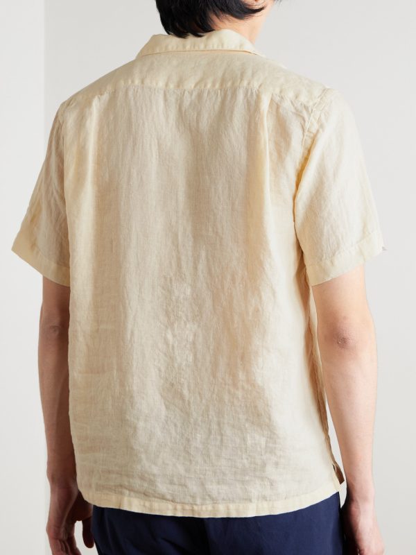 Palmito Mc Pat Convertible-Collar Linen Shirt - BK Palmito Mc Pat Convertible-Collar Linen Shirt - BK