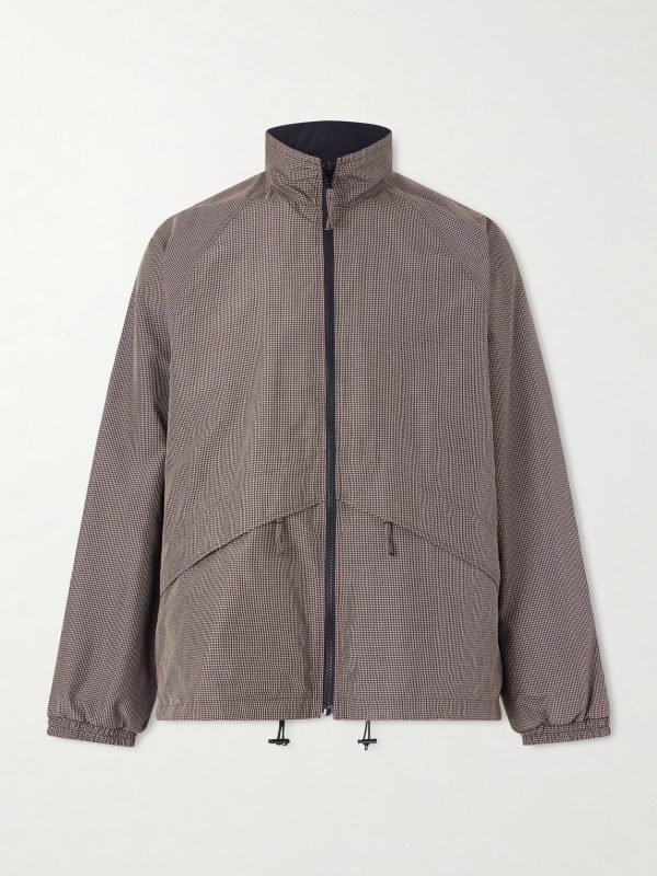 Reversible Checked Silk-Taffeta Jacket