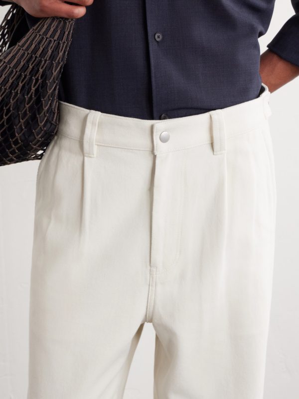 Wide-Leg Pleated Cotton-Twill Trousers - CU Wide-Leg Pleated Cotton-Twill Trousers - CU