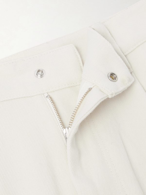 Wide-Leg Pleated Cotton-Twill Trousers - E1 Wide-Leg Pleated Cotton-Twill Trousers - E1