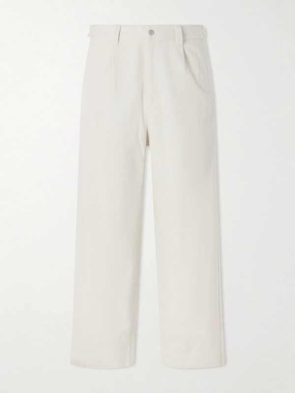 Wide-Leg Pleated Cotton-Twill Trousers Wide-Leg Pleated Cotton-Twill Trousers
