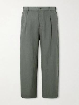 Wide-Leg Cotton and Linen-Blend Twill Trousers Wide-Leg Cotton and Linen-Blend Twill Trousers