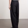 Wide-Leg Cotton-Blend Gabardine Drawstring Trousers - BK Wide-Leg Cotton-Blend Gabardine Drawstring Trousers - BK