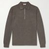 Linen and Cotton-Blend Half-Zip Polo Sweater Linen and Cotton-Blend Half-Zip Polo Sweater