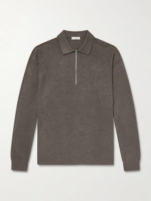 Linen and Cotton-Blend Half-Zip Polo Sweater Linen and Cotton-Blend Half-Zip Polo Sweater