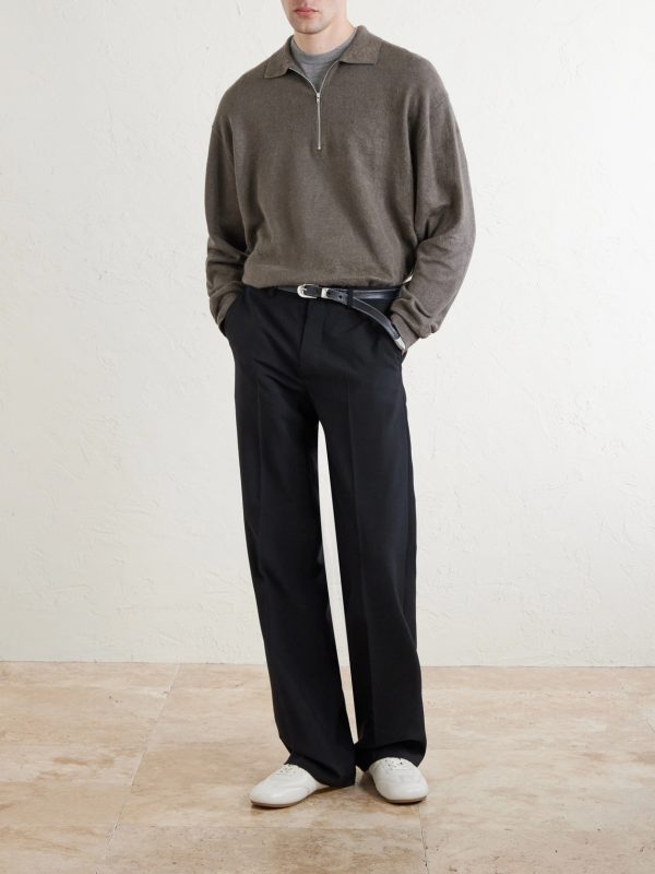 Linen and Cotton-Blend Half-Zip Polo Sweater - OU Linen and Cotton-Blend Half-Zip Polo Sweater - OU