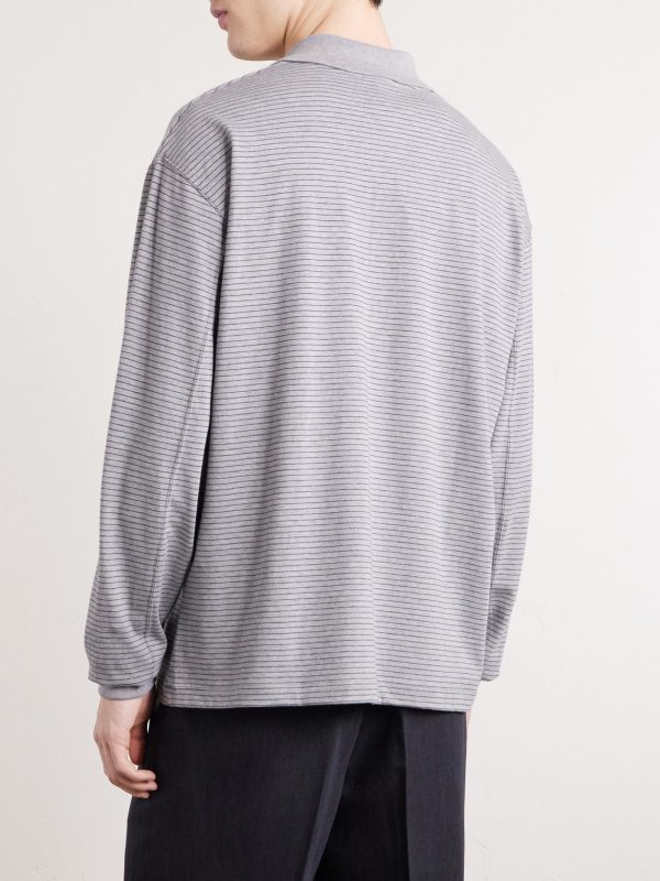 Striped Suvin Cotton-Jersey Polo Shirt - BK