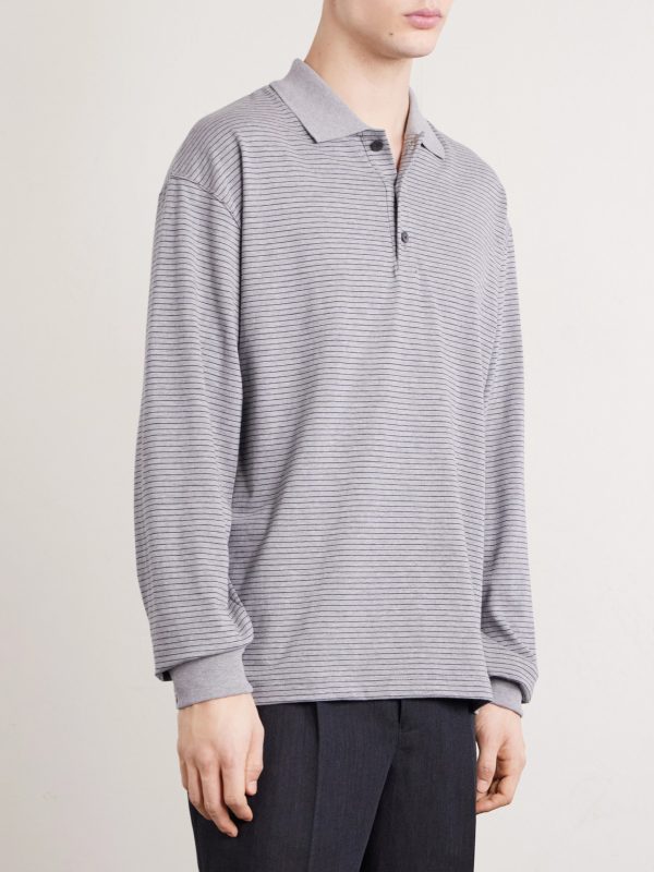 Striped Suvin Cotton-Jersey Polo Shirt - FR