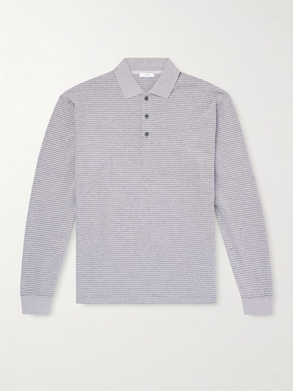 Striped Suvin Cotton-Jersey Polo Shirt