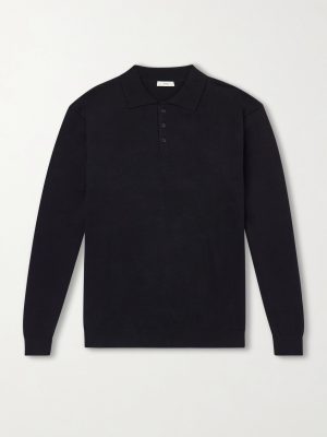 Cotton-Blend Polo Sweater Cotton-Blend Polo Sweater