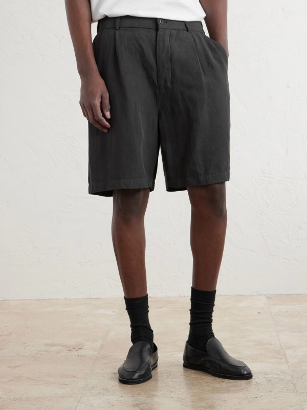 Wide-Leg Cotton and Linen-Blend Twill Shorts - FR Wide-Leg Cotton and Linen-Blend Twill Shorts - FR