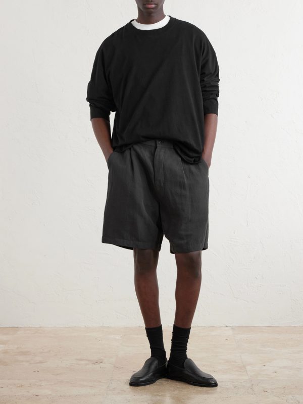 Wide-Leg Cotton and Linen-Blend Twill Shorts - OU Wide-Leg Cotton and Linen-Blend Twill Shorts - OU