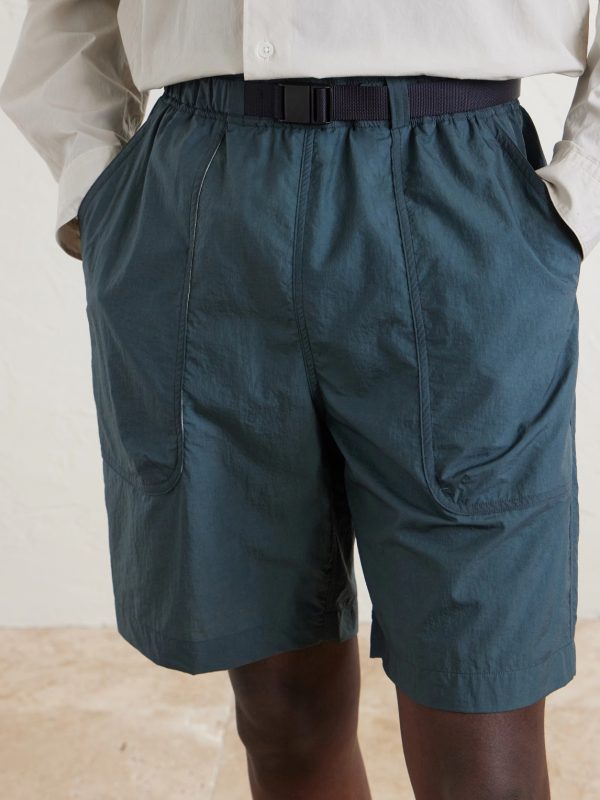 Wide-Leg Belted Shell Shorts - CU Wide-Leg Belted Shell Shorts - CU