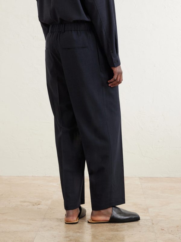 Straight-Leg Pleated Wool-Gauze Trousers - BK
