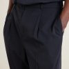 Straight-Leg Pleated Wool-Gauze Trousers - CU
