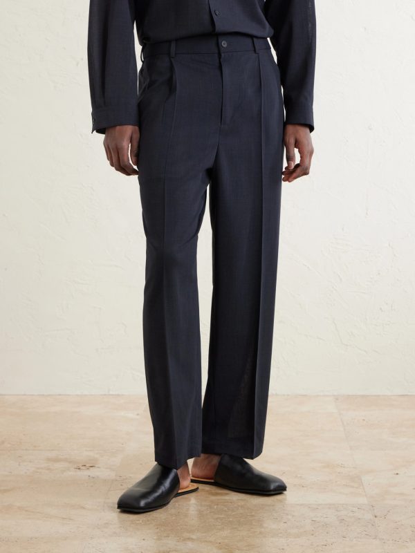Straight-Leg Pleated Wool-Gauze Trousers - FR