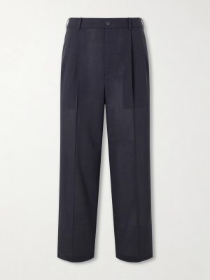 Straight-Leg Pleated Wool-Gauze Trousers Straight-Leg Pleated Wool-Gauze Trousers
