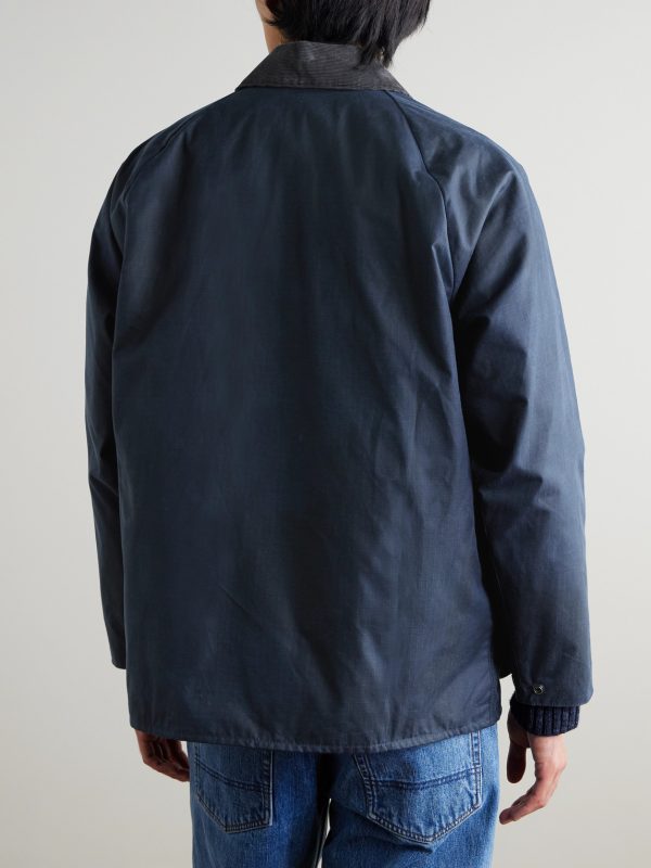 Modified Beaufort Spectator Corduroy-Trimmed Waxed Cotton-Ripstop Jacket - BK