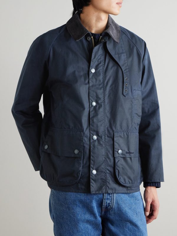Modified Beaufort Spectator Corduroy-Trimmed Waxed Cotton-Ripstop Jacket - FR