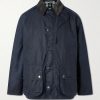 Modified Beaufort Spectator Corduroy-Trimmed Waxed Cotton-Ripstop Jacket