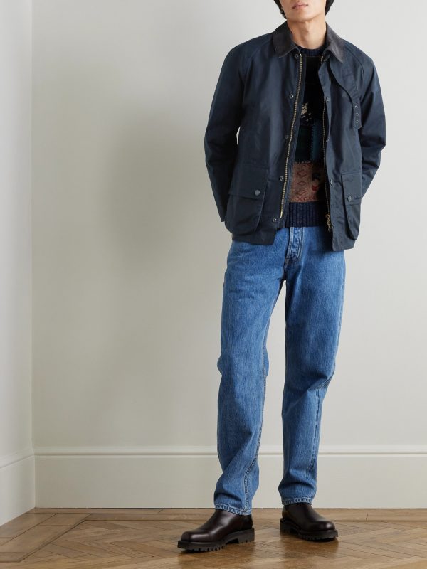 Modified Beaufort Spectator Corduroy-Trimmed Waxed Cotton-Ripstop Jacket - OU