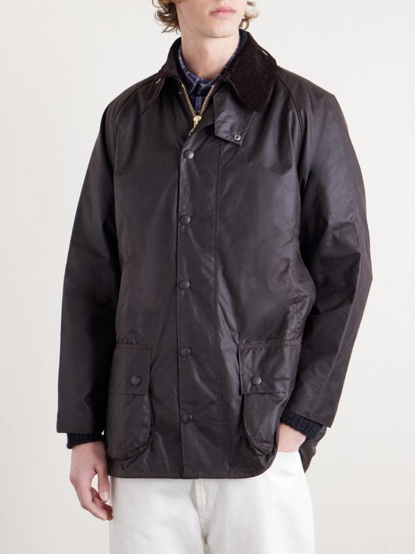 Beaufort Corduroy-Trimmed Waxed-Cotton Jacket - FR