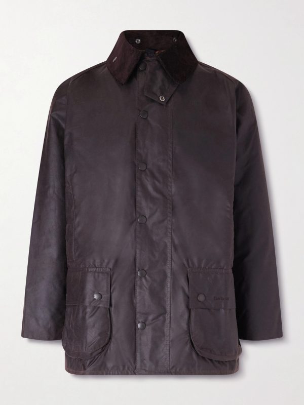 Beaufort Corduroy-Trimmed Waxed-Cotton Jacket