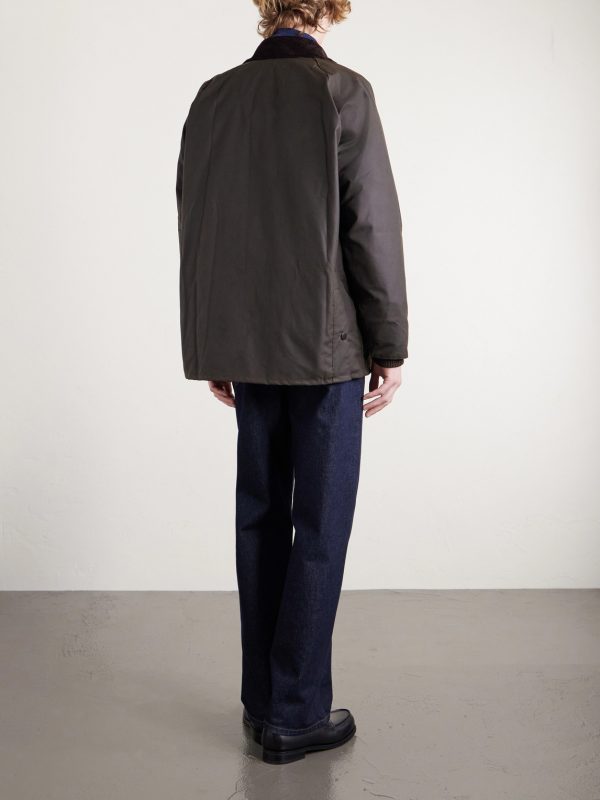 Bedale Corduroy-Trimmed Waxed Cotton Jacket - BK