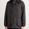 Bedale Corduroy-Trimmed Waxed Cotton Jacket - FR
