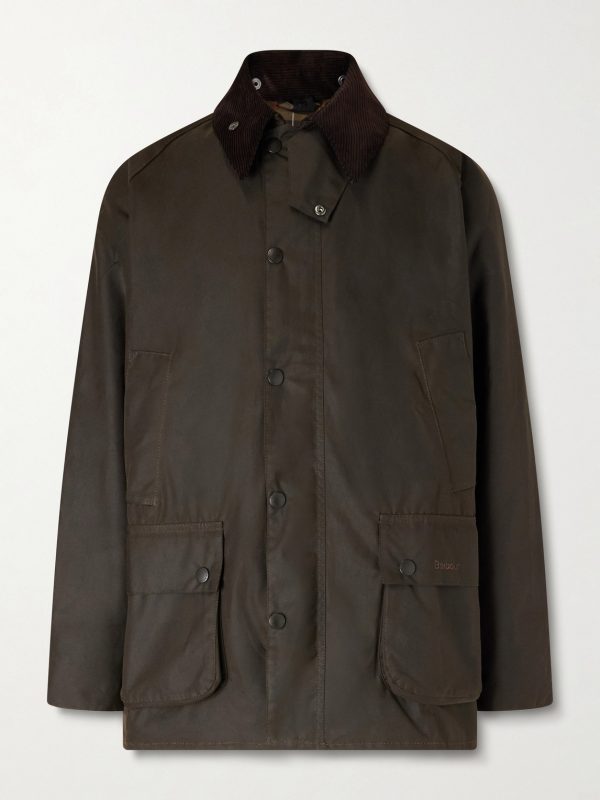 Bedale Corduroy-Trimmed Waxed Cotton Jacket