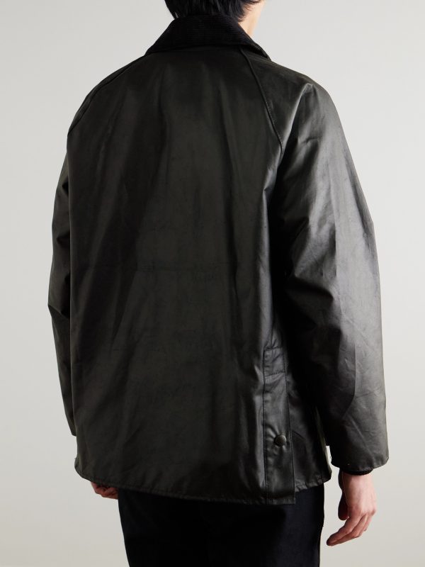Bedale corduroy-trimmed waxed-cotton jacket - BK Bedale corduroy-trimmed waxed-cotton jacket - BK