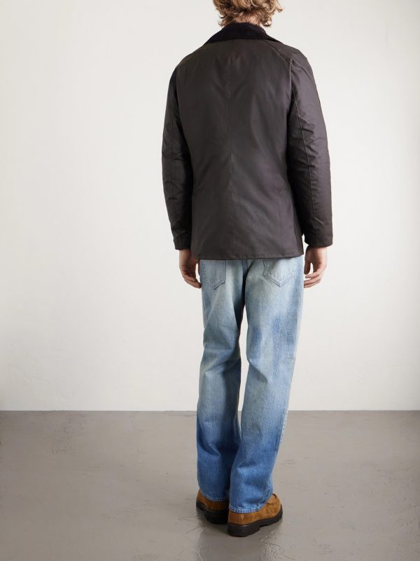 Ashby Corduroy-Trimmed Waxed-Cotton Jacket - BK