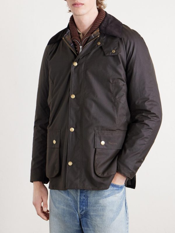 Ashby Corduroy-Trimmed Waxed-Cotton Jacket - FR
