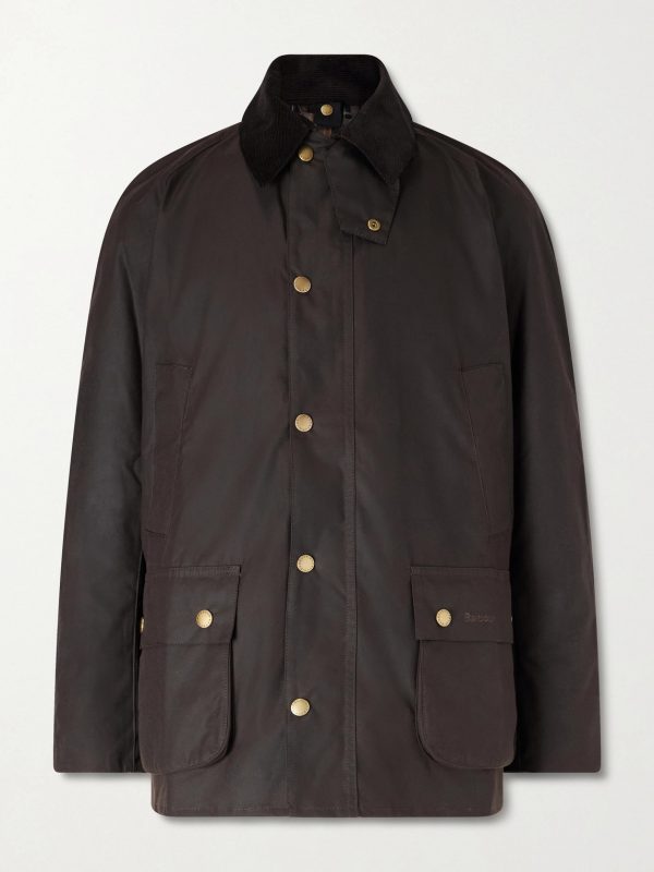 Ashby Corduroy-Trimmed Waxed-Cotton Jacket