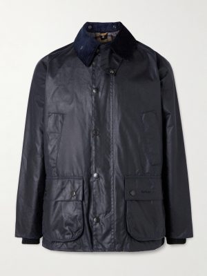 Bedale Corduroy-Trimmed Waxed-Cotton Jacket Bedale Corduroy-Trimmed Waxed-Cotton Jacket