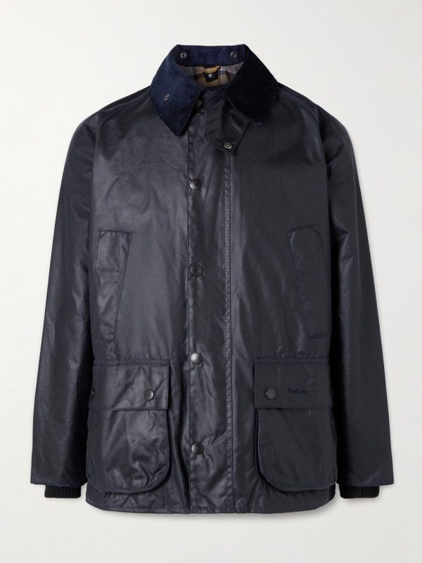 Bedale Corduroy-Trimmed Waxed-Cotton Jacket Bedale Corduroy-Trimmed Waxed-Cotton Jacket