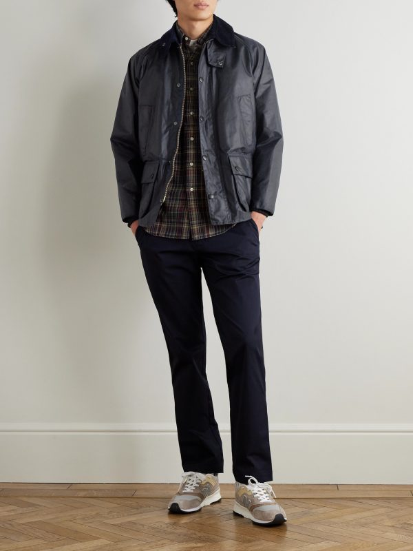 Bedale Corduroy-Trimmed Waxed-Cotton Jacket - OU Bedale Corduroy-Trimmed Waxed-Cotton Jacket - OU