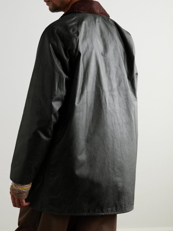 Beaufort Corduroy-Trimmed Waxed-Cotton Jacket - BK Beaufort Corduroy-Trimmed Waxed-Cotton Jacket - BK