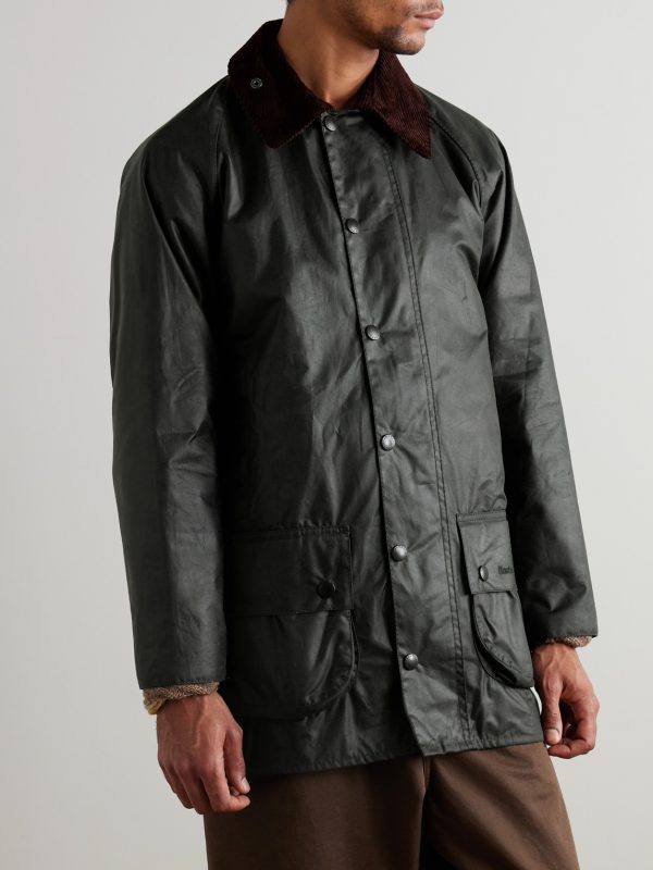 Beaufort Corduroy-Trimmed Waxed-Cotton Jacket - FR Beaufort Corduroy-Trimmed Waxed-Cotton Jacket - FR