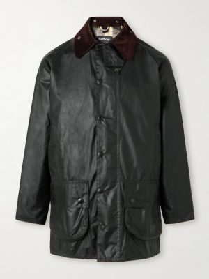 Beaufort Corduroy-Trimmed Waxed-Cotton Jacket Beaufort Corduroy-Trimmed Waxed-Cotton Jacket