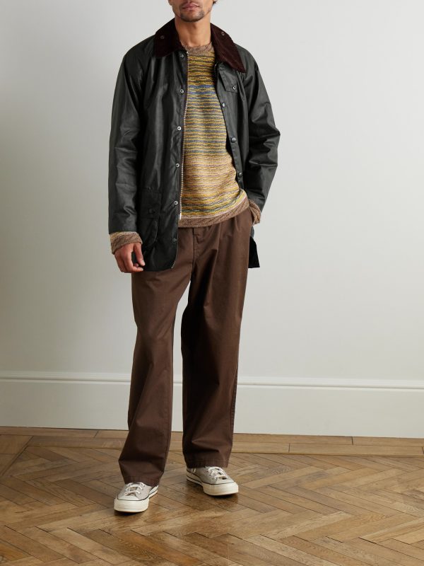 Beaufort Corduroy-Trimmed Waxed-Cotton Jacket - OU Beaufort Corduroy-Trimmed Waxed-Cotton Jacket - OU