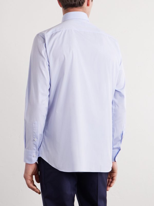 Cutaway-Collar Cotton-Poplin Shirt - BK