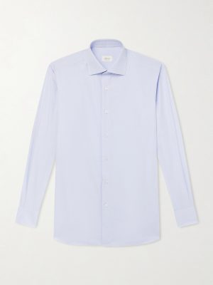 Cutaway-Collar Cotton-Poplin Shirt